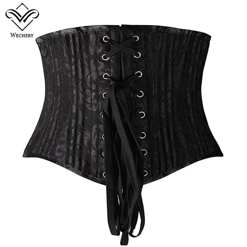 Short Vintage Waist Trainer 24 Steel Bone Slimmning Belly Belt Jacquard Girdle 23cm Rigid Tummy Sheaths Women Straps And Binders