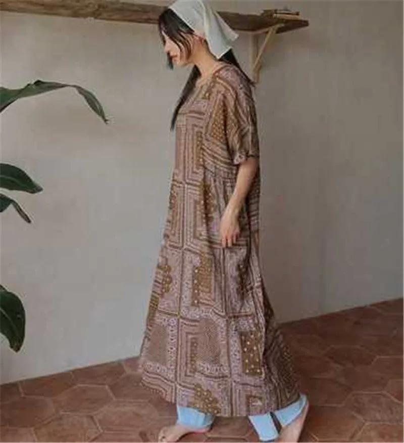 2020 Новое поступление лоскутное народное стильное Свободное длинное летнее