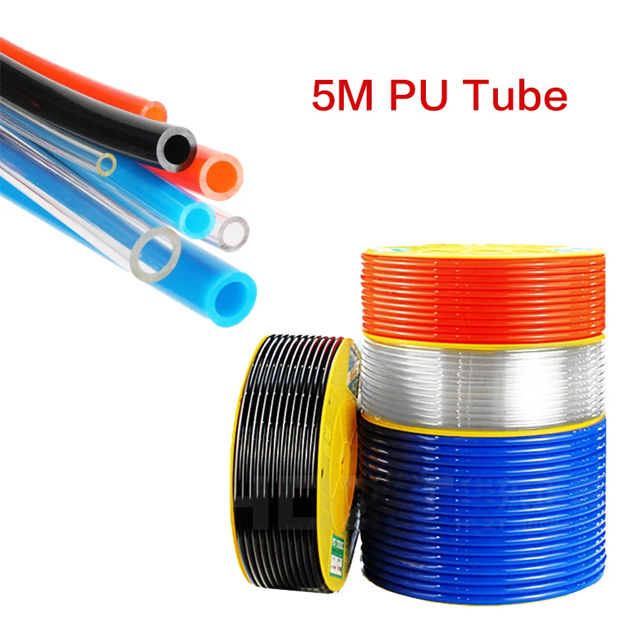 5 метровый пневматический компонент Полиуретановая трубка шланг 4*2 мм 6*4 8*5 10*6 12*8