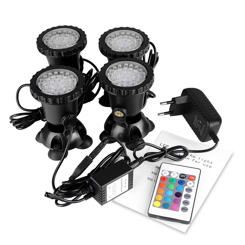 4 погружных светодиодный RGB Точечный светильник для пруда подводного бассейна