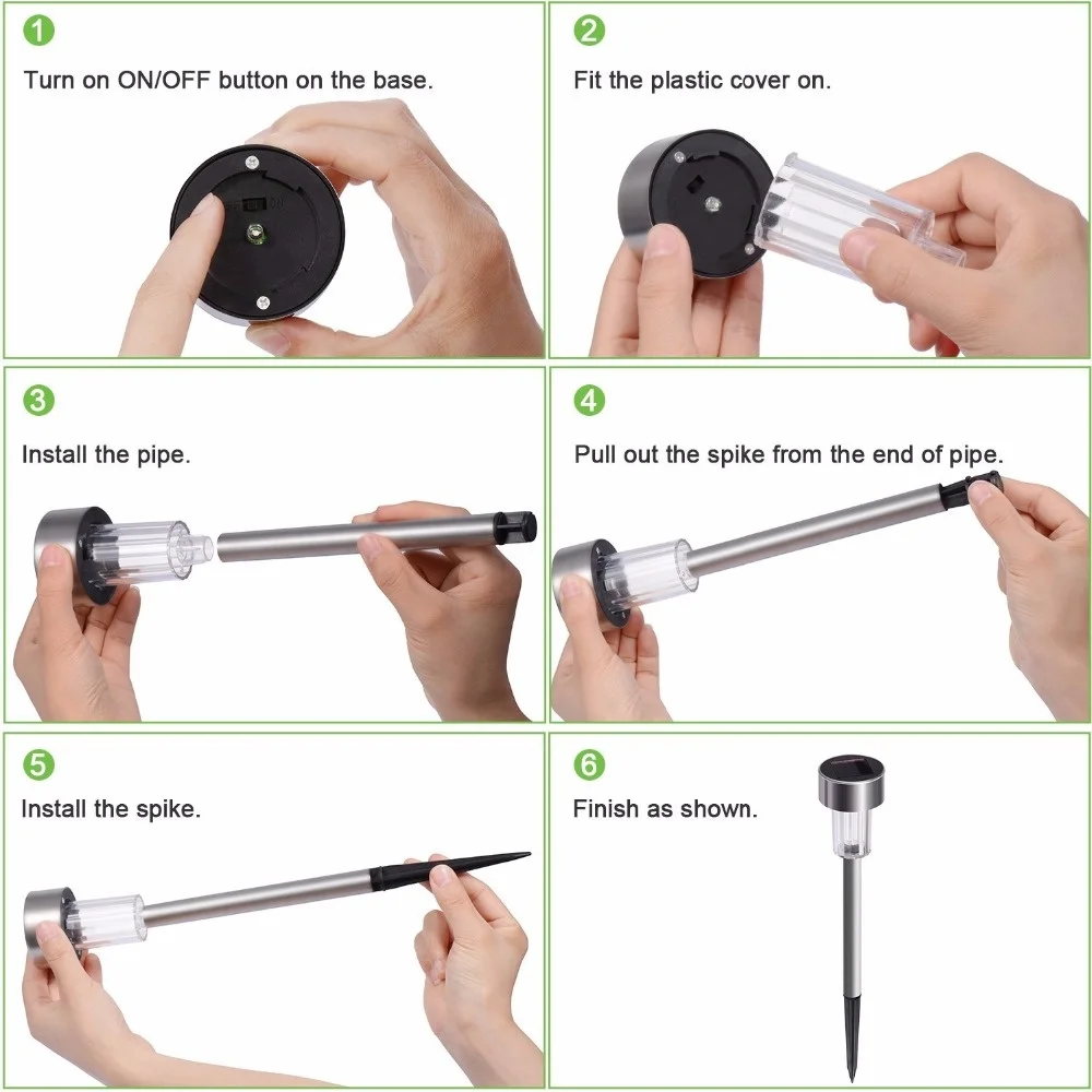 

12Pcs Solar Garden Light Outdoor Solar Power Lantern Waterpoof Landscape Decoration Lighting For Pathway Yard Lawn Sunpower Lamp