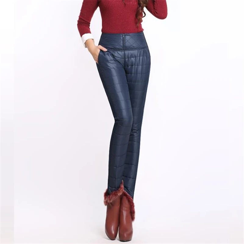 Clearance Price Winter Women's Down Trousers Female Double Faced Thickening Pants Slim Thin 5 Colors 0365 | Женская одежда