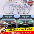 Для BMW E83 X3 2003-2010 16 цветов RGB глаза ангела светодиодные кольца ореола RF Беспроводное управление DRL