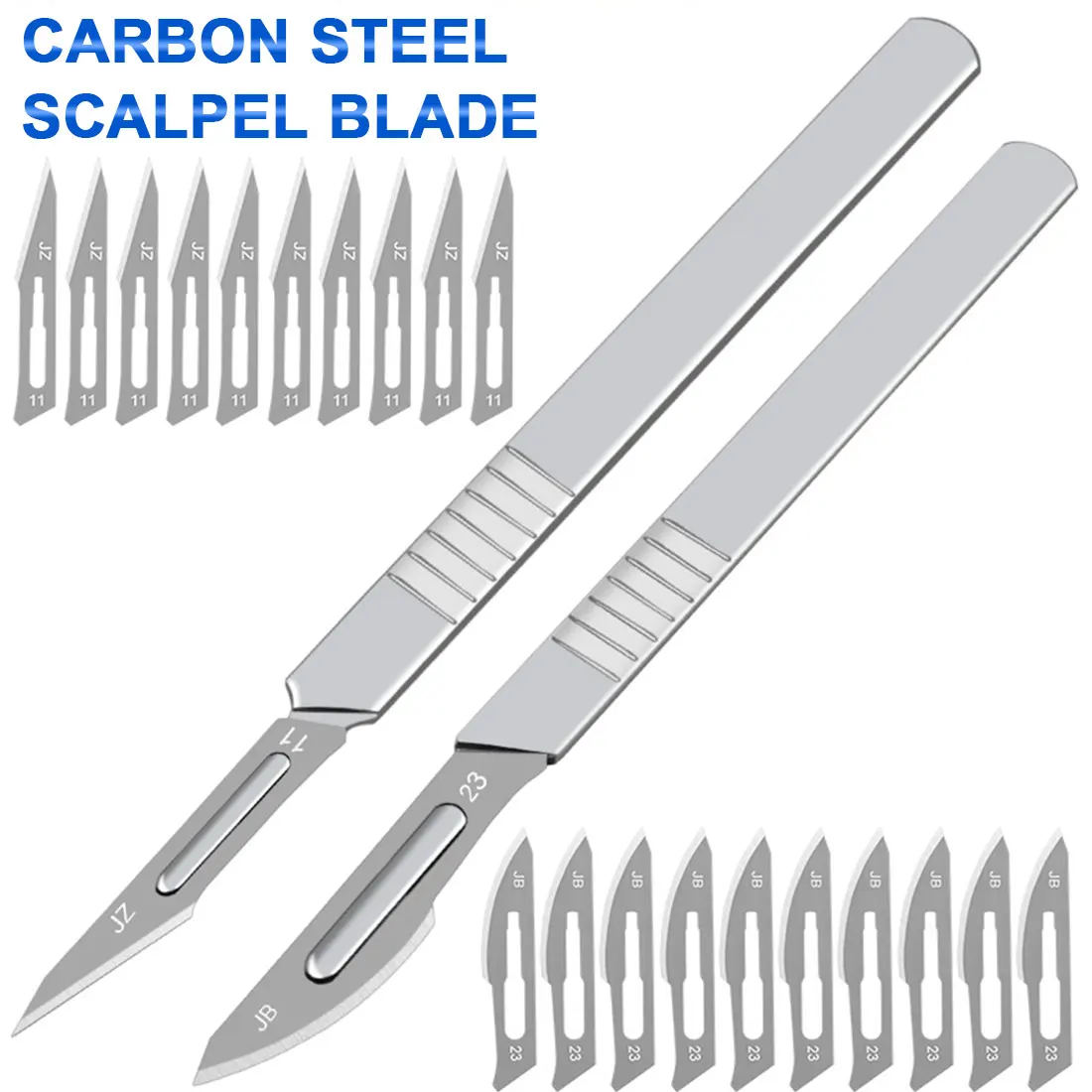 

Carbon Steel Carved Metal Scalpel Handle and Blades Number 11/23 Diy Tool Kit for Surgical Medical Cutting Scalpel Knife