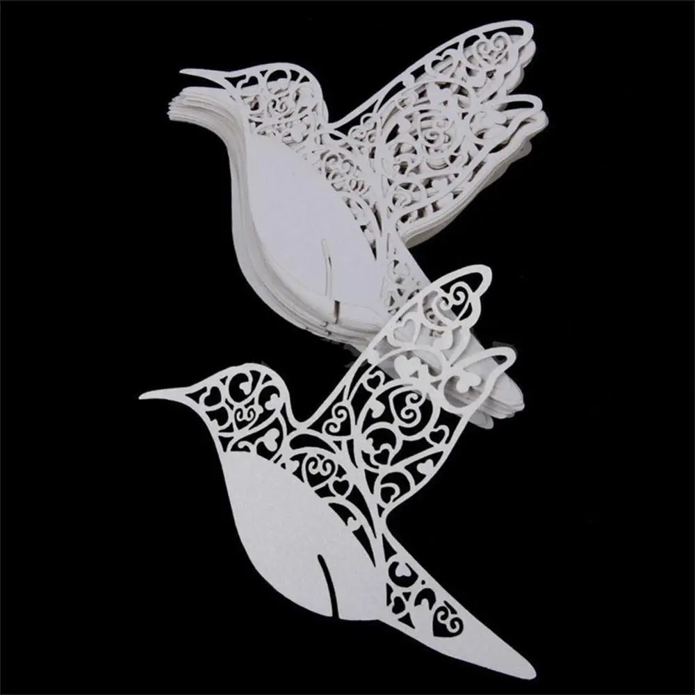 

Перламутровые карточки с летящими птицами для свадьбы 50 шт JETTING