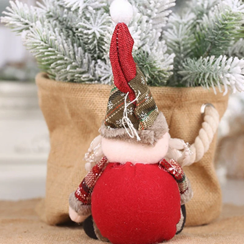 

3Pcs Christmas Doll Toys Santa Claus Snowman Elk Christmas Tree Hanging Ornament Xmas Decoration for Home Party