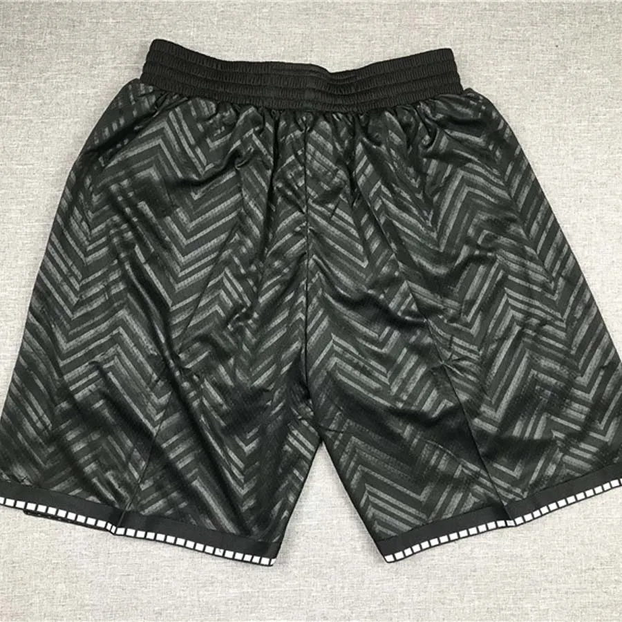 

2021 Brooklyn Men's Basketball Shorts Elastic Belt Black Jersey