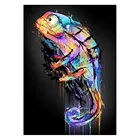 5d круглая алмазная живопись абстрактные красочные животные Хамелеон дрель квадратная мозаика домашний декор Ручная вышивка