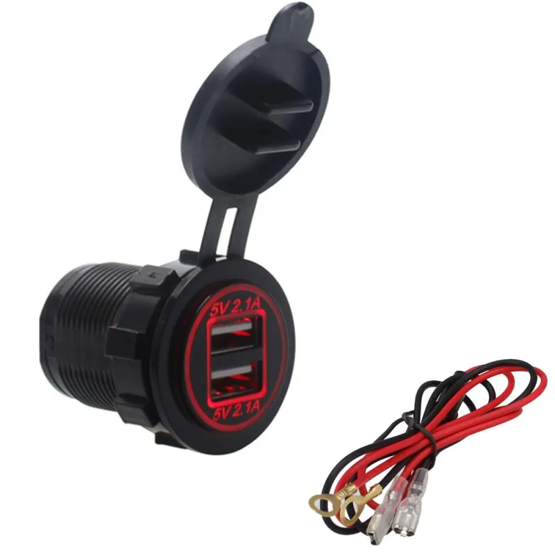 Автомобиль Мотоцикл RV лодка светильник двойное зарядное устройство USB 4 2 А|Кабели