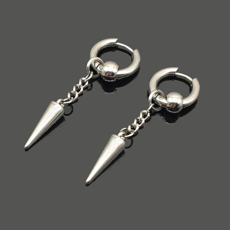 

1 пара, Новое поступление, серьги-гвоздики из нержавеющей стали, подвеска в форме конуса, кисточки для женщин и мужчин, модные серьги в стиле ...