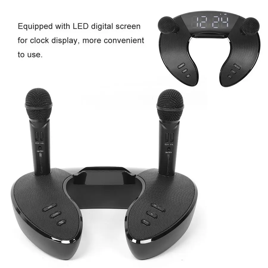 ST-2020 беспроводные двойные ручные микрофоны для дома и улицы Bluetooth караоке-машина