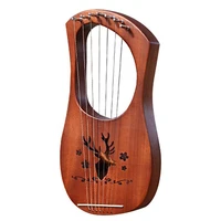 7 string lyre harp mahogany solid wooden metal strings stringed instruments