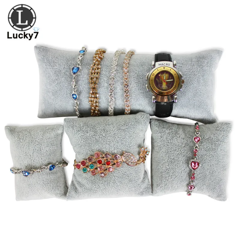 

1pc Grey Velvet Watch Pillow Jewellery Display Props Flannel Bracelet Display Watch Storage Display Pillow Display Stand Jewelry