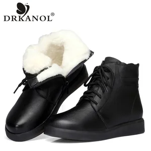 Ботинки женские DRKANOL, из натуральной толстой шерсти, теплые, зимние, 100%