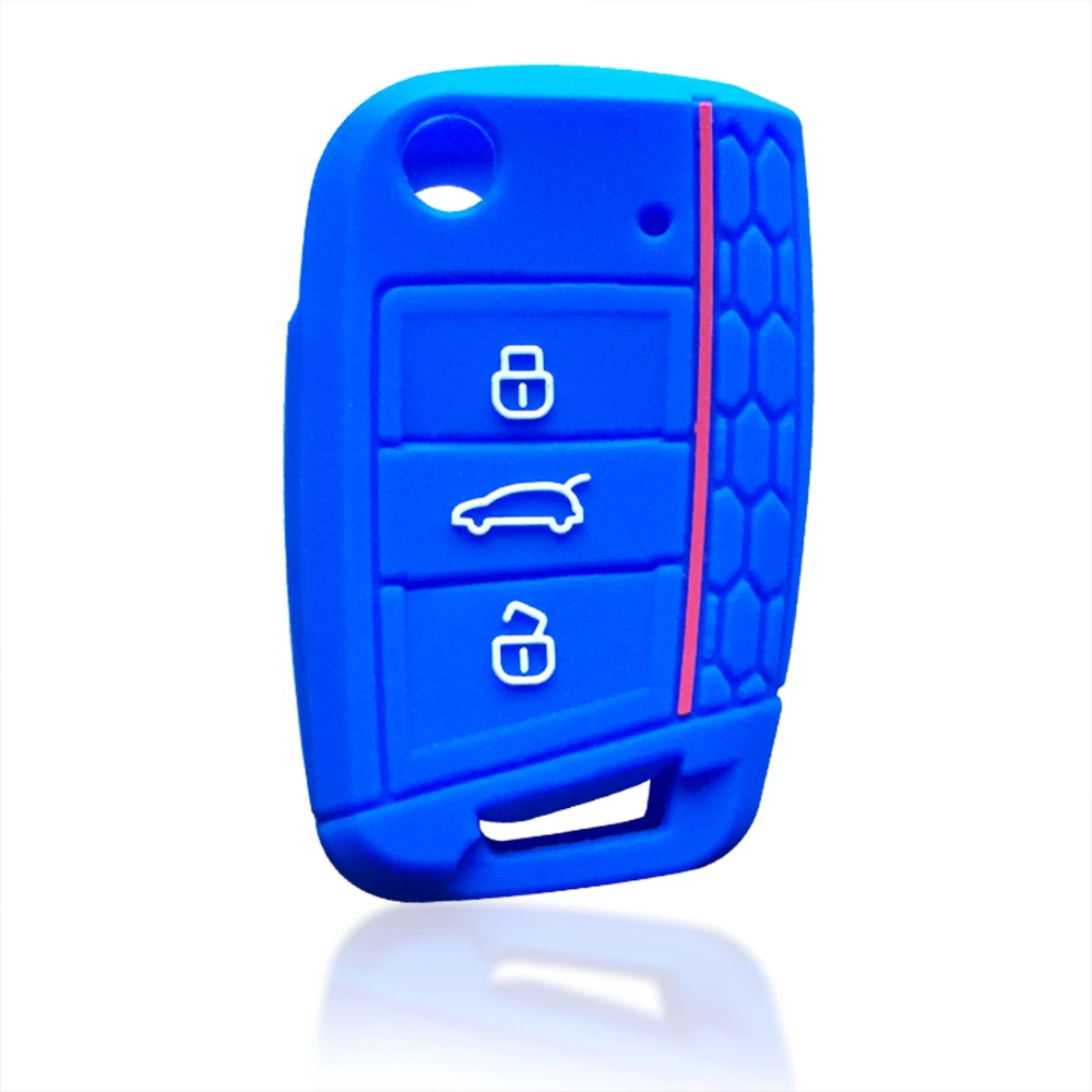 Силиконовый чехол для ключа Skoda Octavia A7 KAMIQ 2021 Rapid Karoq Fabia Seat Leon Ibiza Ateca VW Polo Golf 7 Tiguan T Roc