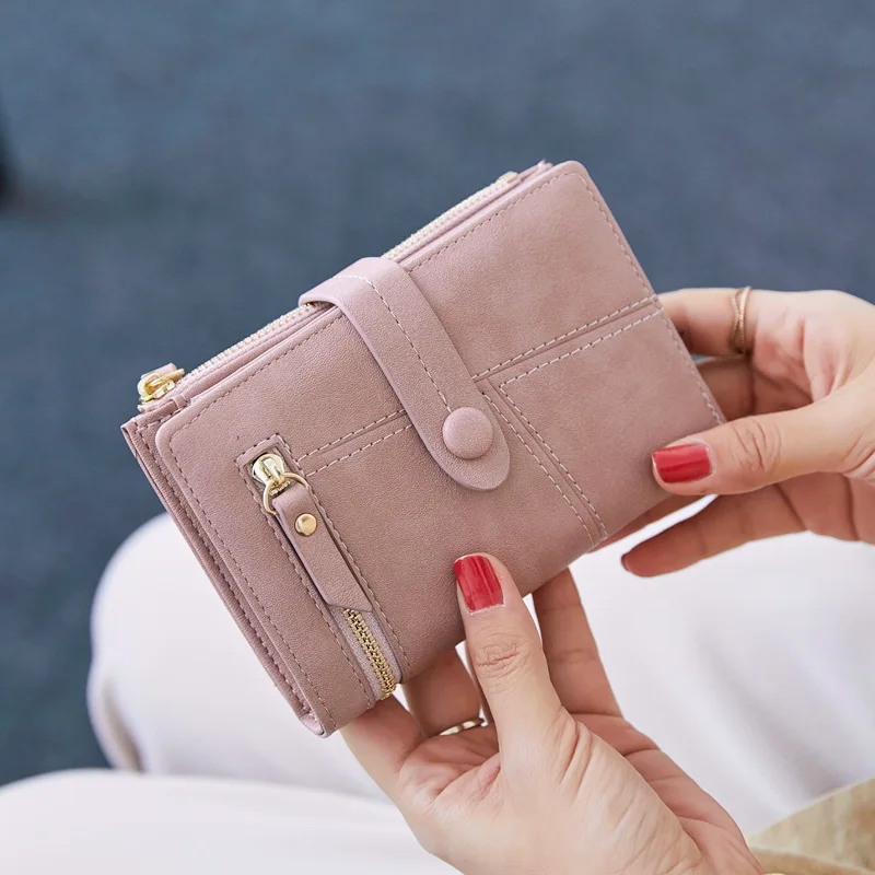 

Leather Goods Short Wallet Female 2021 New Korean Student Small Fresh Multifunctional Folding Zero Wallet