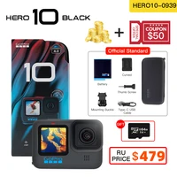 gopro hero10 black 10m underwater mini action camera 5 3k 60fps 23mp color screen sports 1080p live streaming go pro hero 10