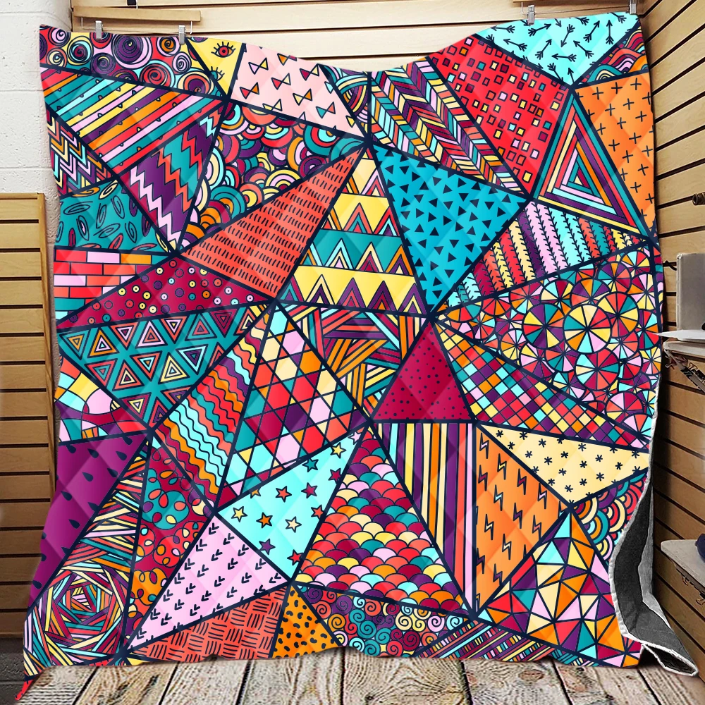 Одеяло в треугольную клетку покрывало на день рождения Рождество День