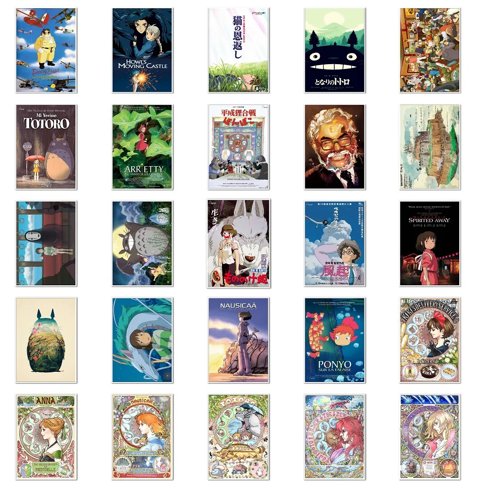 

Miyazaki Hayao Classic Anime Stickers Howl's Moving Castle Spirited Away Totoro Cartoon Stickers For Laptop Luggage Kids Toys
