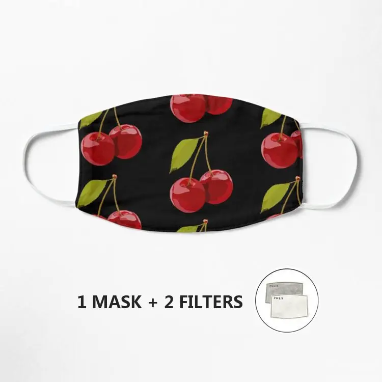 

Вишня маска одежда в уличном стиле с принтом из мультфильмов с принтом в виде маски для лица маска многоразовые Респиратор маска Mascarilla