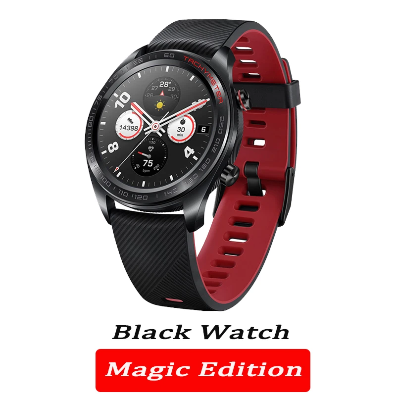 black watch only Huawei часы magic Honor часы Magic SmartWatch сердечного ритма водонепроницаемый трекер сна трекер работы - Цвет: black watch only