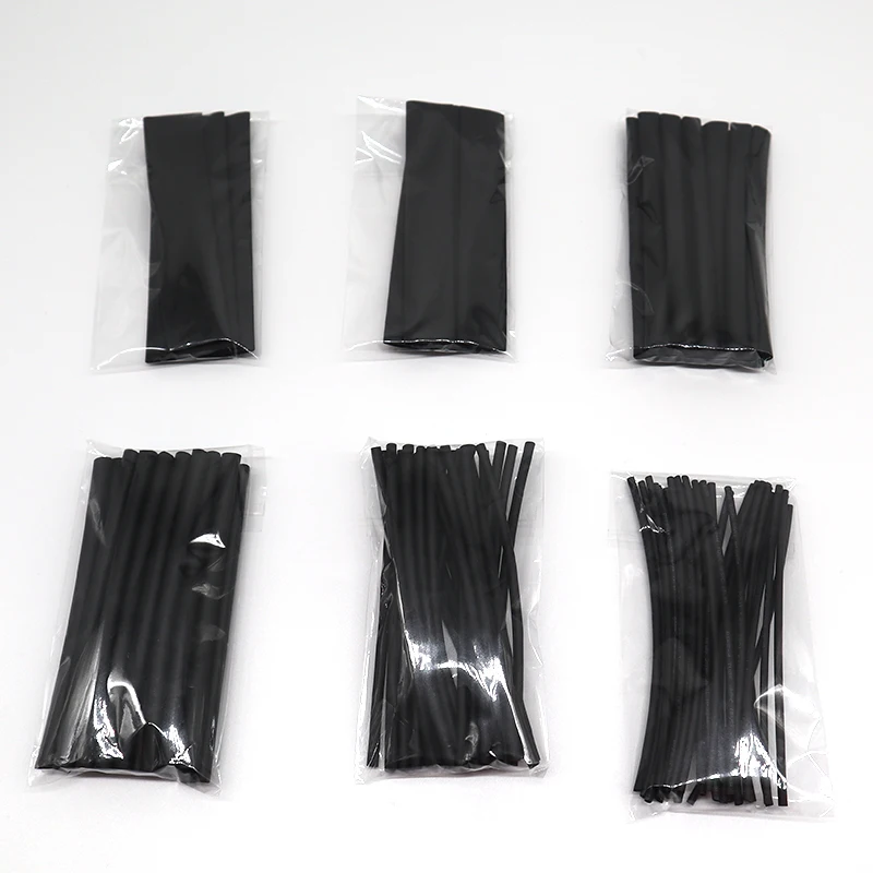 100 шт. черная термоусадочная трубка термоизолированная пластиковая