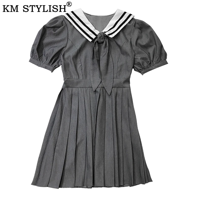 Женское платье с коротким рукавом-фонариком и бантом Новое поступление 2020