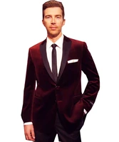 mens velvet suit 2 pieces casual lapel groom tuxedos blazer pant set warm winter 2020 new fashion