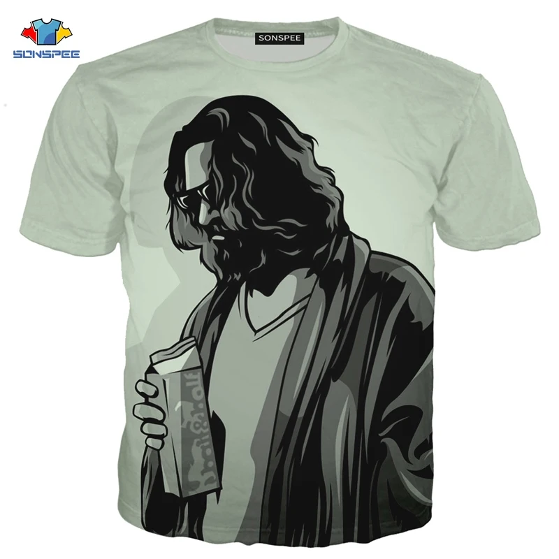 SONSPEE The Big Lebowski Harajuku 3D печатных мужчин и женщин одежда Хип Хоп футболка унисекс короткий рукав Уличная пуловер XK117c