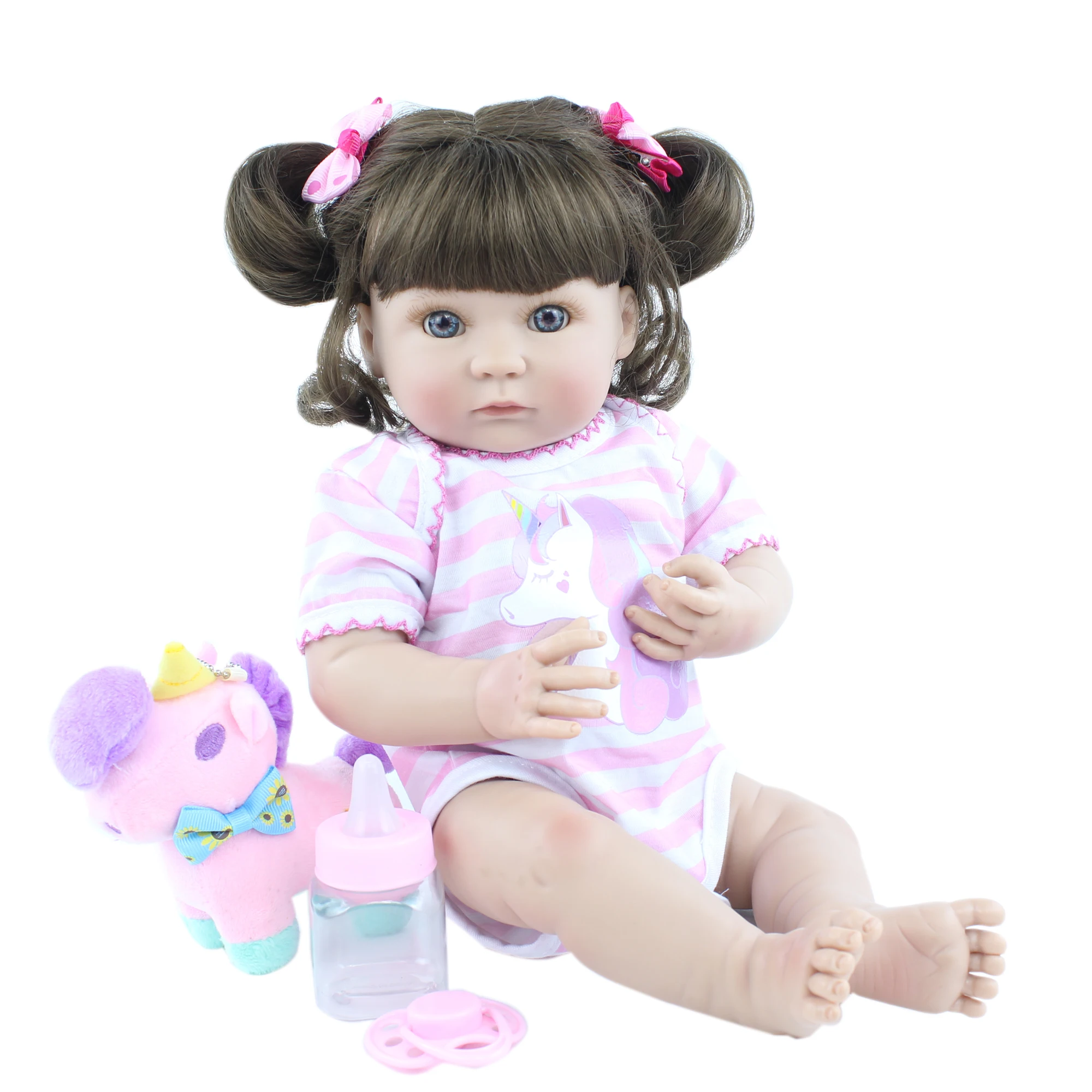 Lifelike 40 CM Full Silicone Reborn Doll Like Real Vinyl Mini Babies Bonecas Child Bathe Dress Up Education Toy Birthday Gift | Игрушки и