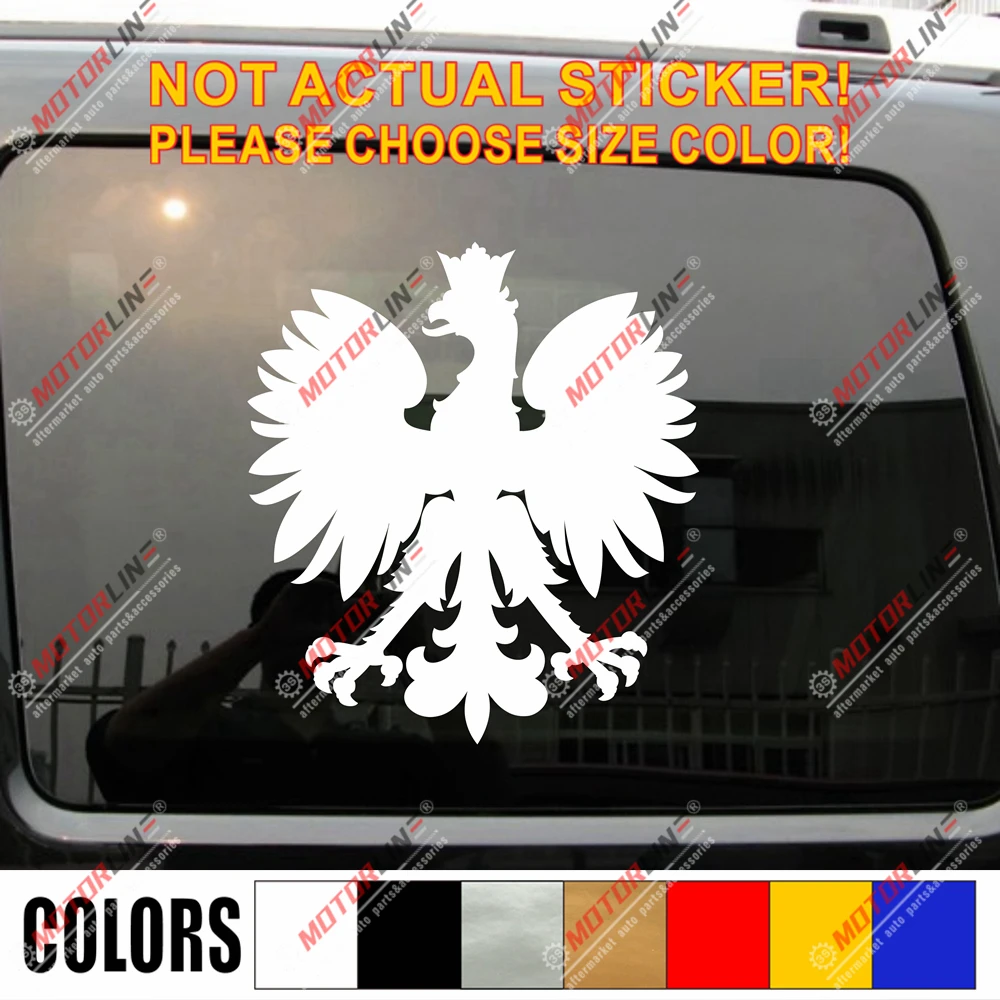 Poland Eagle Polish Coat of Arms Orzel Bialy Polski Car Decal Sticker pick size color die cut no background | Автомобили и
