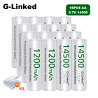16 шт в коробке, вес-линкд AA 14500 1200mAh 3,7 V литий-ионный аккумулятор Перезаряжаемые литий-ионные аккумуляторы 3,7 V литий-ионный аккумулятор для 14500 Перезаряжаемые Батарея 14500