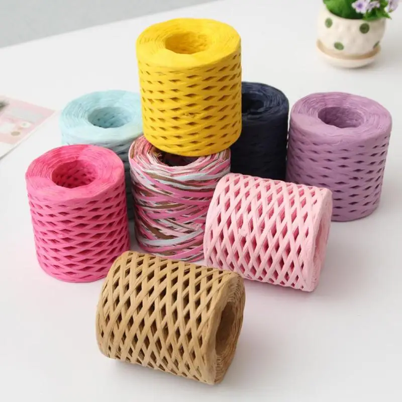 

200 Meters Raffia Paper Ribbon Decoration Wedding Rope Twine Craft Easter Paper For Natural Party Wrapping Gift Packing Rib X3M7