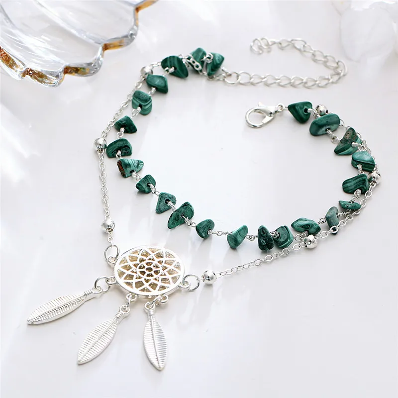 Модные Многослойные богемные бусы босоножки цепочка Ловец снов ножной браслет