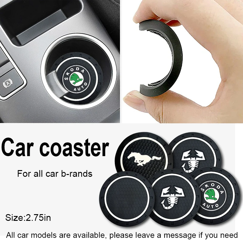 

Car Non-slip Mat Water Coaster Cup Bottle Holder Pad for Skoda octavia 2 3 mk2 mk3 a5 a7 fabia karoq superb kodiaq kamiq scala