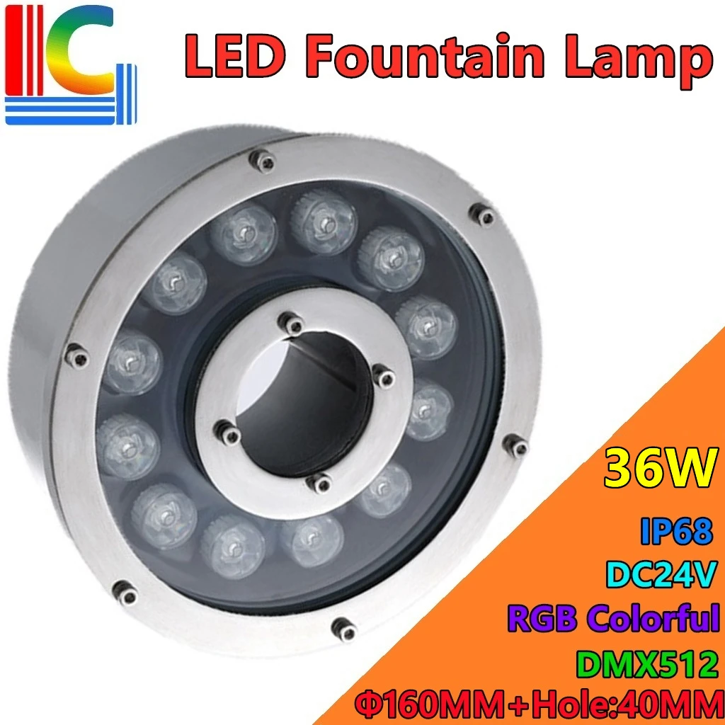 9 Вт 12 36 светодиодный фонтан лампы 24V IP68 круглый подводный светильник s DMX512 RGB Цвет
