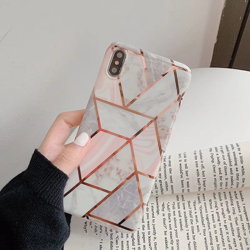 Блестящие Чехлы под мрамор из золотой фольги для iPhone X XS XR 11 Pro Max 3D Bee Мягкий ТПУ чехол для iPhone 7 8 6S Plus блестящая задняя крышка Fundas