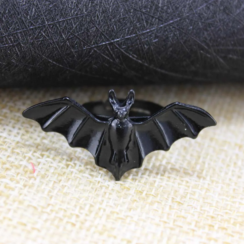 Набор Колец гвоздиков в виде черной летучей мыши на Хэллоуин модные женские и