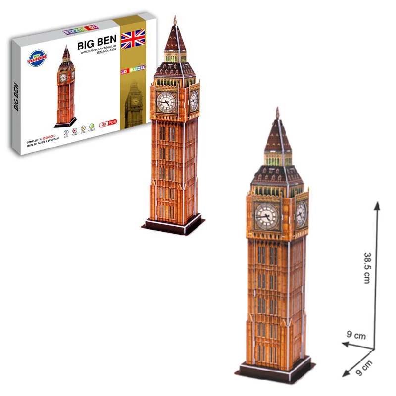 3D пазлы модели кубической бумаги модель Big Ben c703h