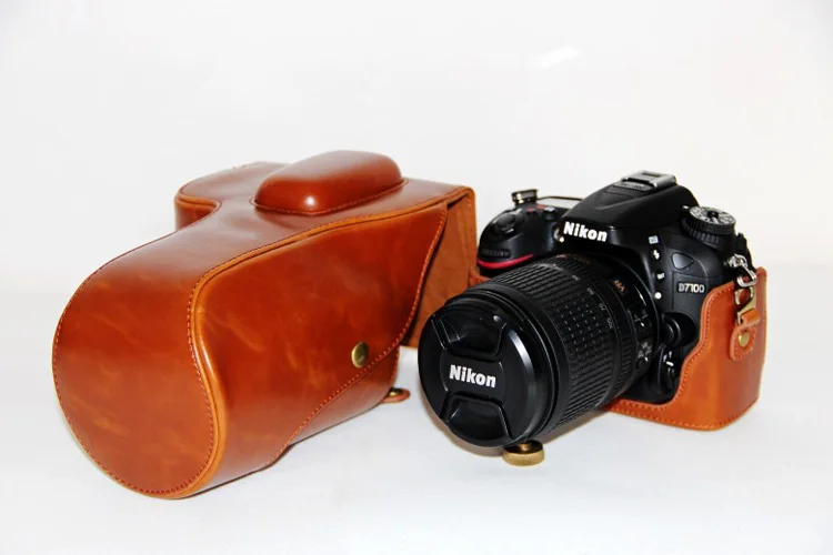 Ретро винтажный Чехол для Камеры из искусственной кожи, сумка для Nikon D5100 D5200 D5300, сумка для камеры, кофе, черный, коричневый