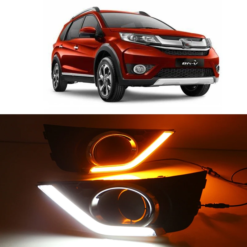 1 пара дневные ходовые огни для Honda BRV BR-V 2015 2016 2017 2018 2019 светодиодные светильник