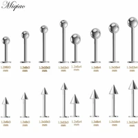 miqiao 1pcs explosion style round ball point cone straight rod multifunctional lip nails tongue nails earrings piercing jewelry