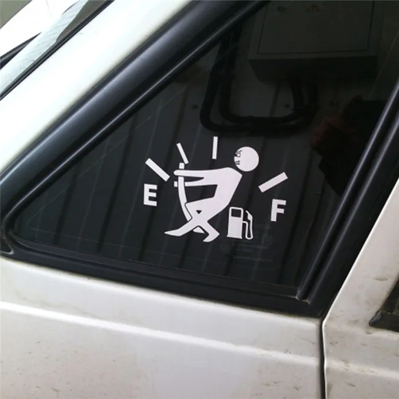 

New 1 Pcs Funny Car Sticker Pull Fuel Tank Pointer To Full Hellaflush Reflective Vinyl Car Sticker Decal Wholesale #257459