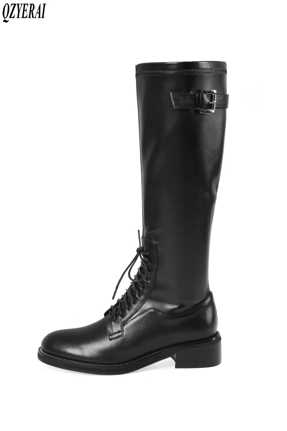 

New winter style Knee high boots Genuine leather Women boots warm Motorcycle boots Classic Martin boots cowhide Women shoes