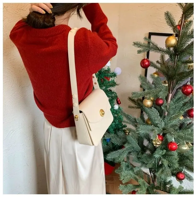 

Fashion Design Women Vintage Small Square Shoulder Bag Solid Color PU Leather Female Simple Underarm Bags Ladies Handbags Tote