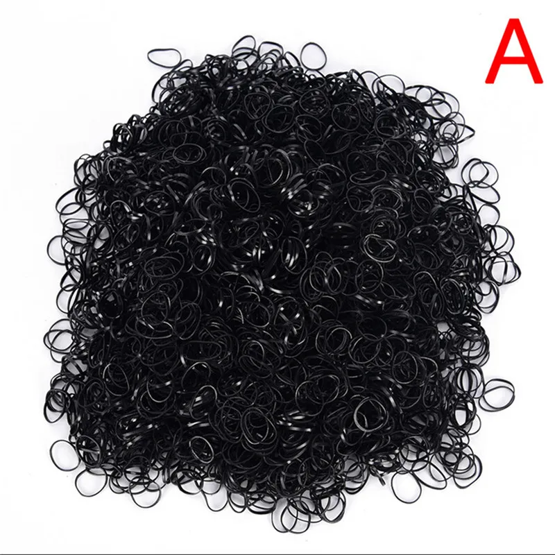 

200/500Pcs Disposable Mini Braid Plaits Elastic Tie Band Ponytail Holder Elastic Rubber Clear White Black Accessories Girl