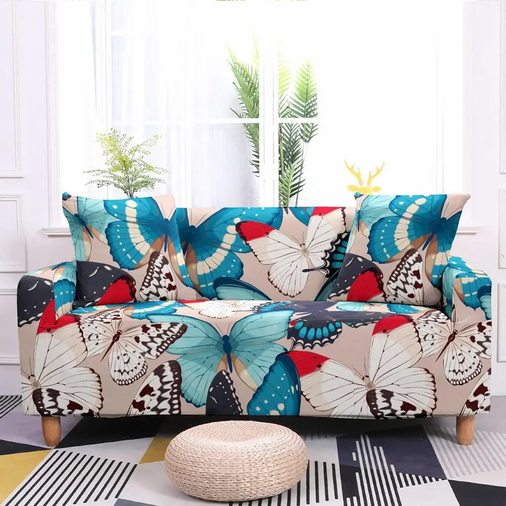 Чехол для дивана с бабочками эластичные Чехлы Угловое полотенце чехол чехлы