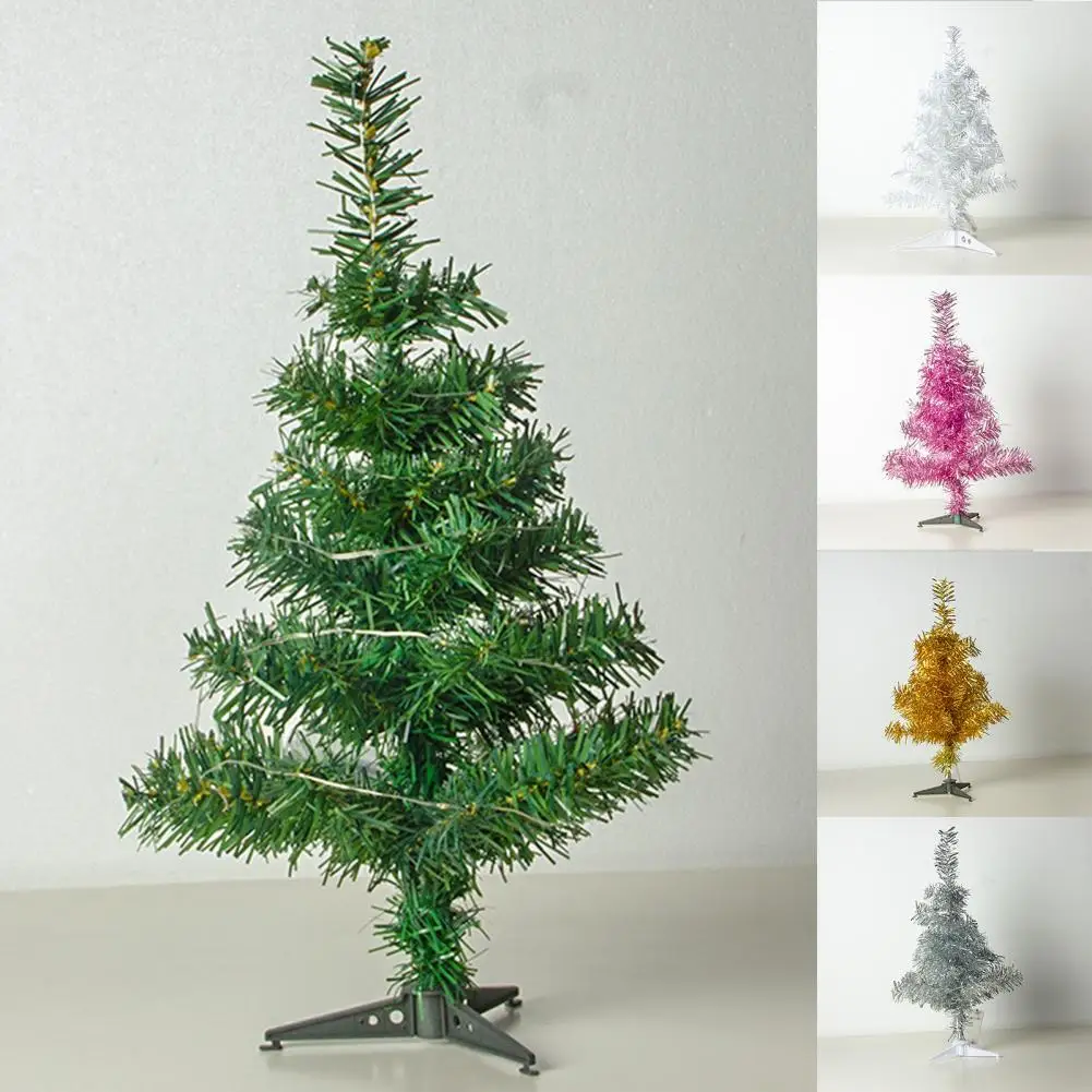 

5 Colors Simple Mini Christmas Tree Ornament PVC Xmas Tree Exquisite for Store