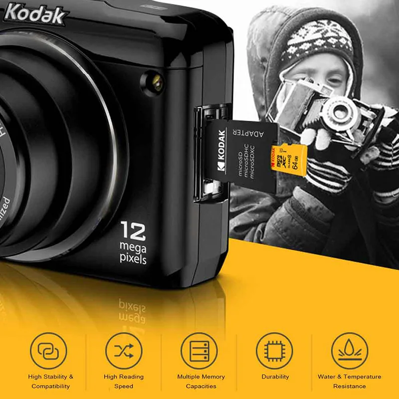 Высокоскоростная карта памяти Kodak 16 ГБ TF/Micro SD 32 Гб cartao de memoria class10 U1 64 флеш-карта