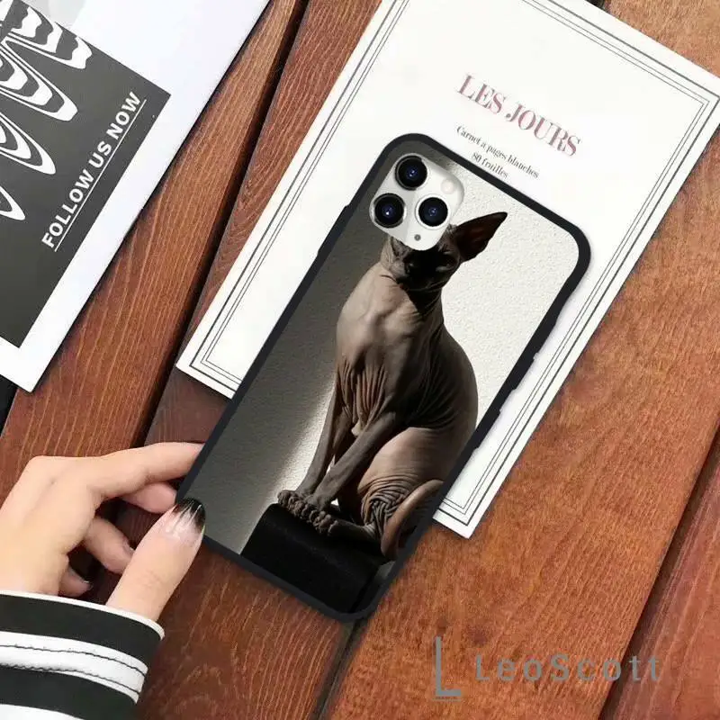 

Animal sphynx cat Phone Case for iPhone 11 12 pro XS MAX 8 7 6 6S Plus X 5S SE 2020 XR Soft silicone